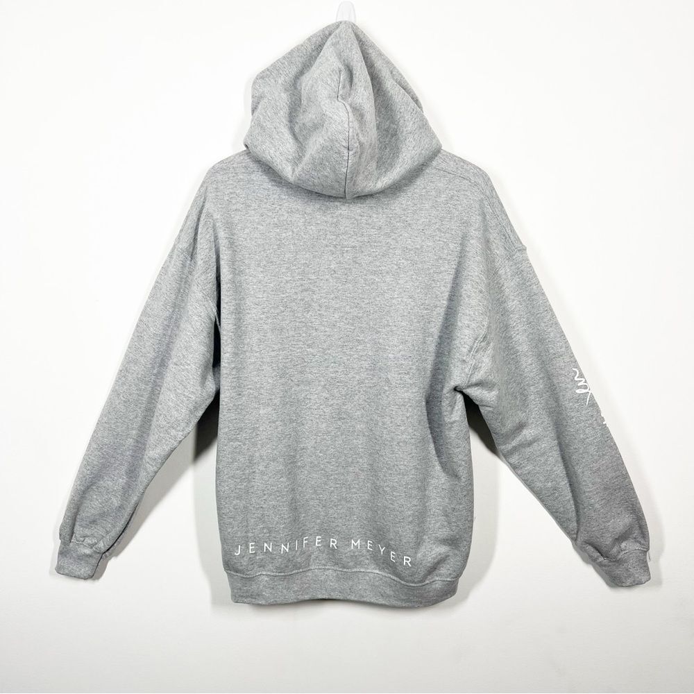 Jennifer Meyer Women's Size Large Grey White Good Luck Charm Hoodie Sweatshirt - Picture 9 of 16